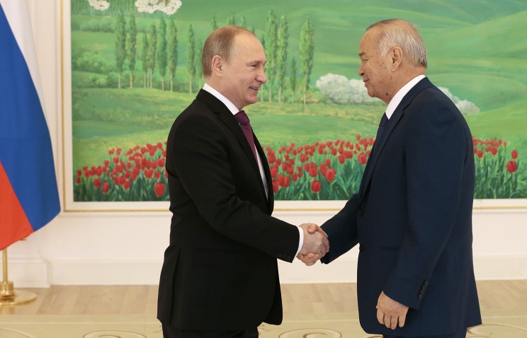 Президент России Владимир Путин и президент Узбекистана Ислам Каримов
