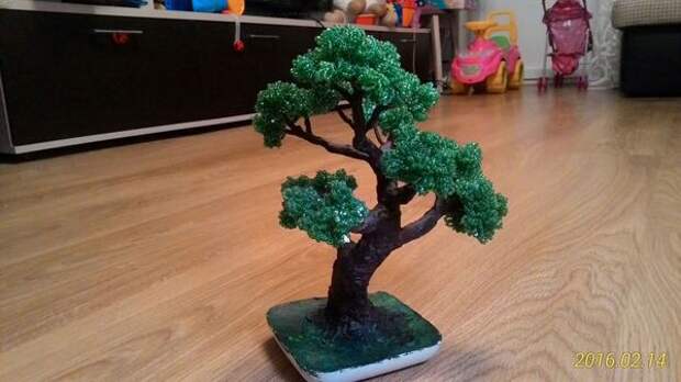 Бансай и мини дзен сад рукоделие с процессом, бансай, бисер, длиннопост