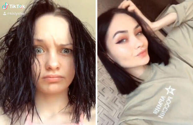А у вас такое бывает? =) Две фотографии девушки