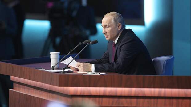 Президент РФ Владимир Путин во время ежегодной большой пресс-конференции. 20 декабря 2018 года