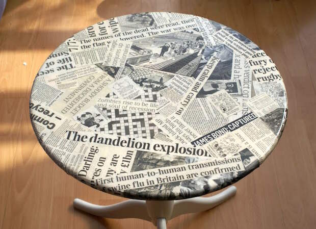 Мебель тоже можно преобразить, если поверхность стола уже выглядит не очень газета, крутые советы, переработка, полезные хитрости, фото, что можно сделать