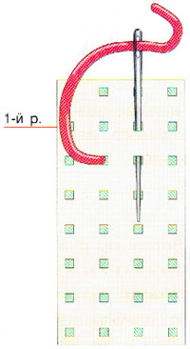 Вышивание крестиком по вертикали. Движение вперед (фото 1)