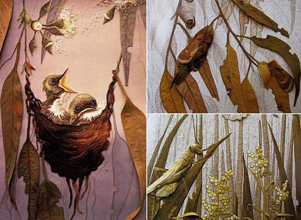 Флора и фауна на картинах из ткани. Творчество художницы по текстилю Аннемиеке Мейн