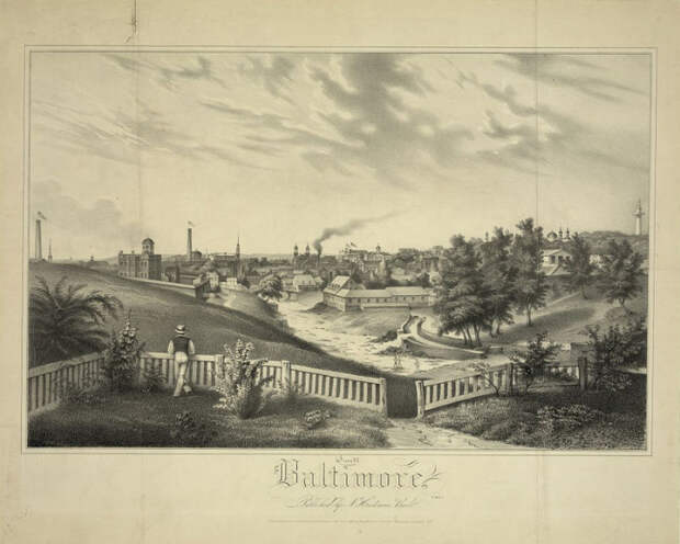 Балтимор в 1837 году. | Фото: loc.gov.