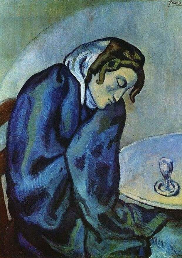 Пабло Пикассо. Пьяная уставшая женщина. 1902 год