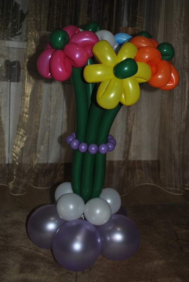 Букет цветов из шаров,мастер-класс