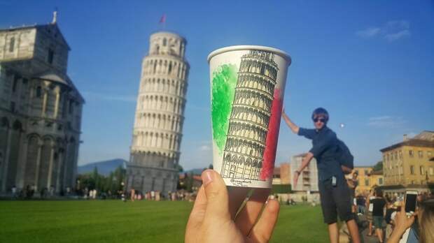 Пизанская башня. Пиза, Италия красиво, креатив, оригинально, путешествия, творчество, туризм, фото, художник