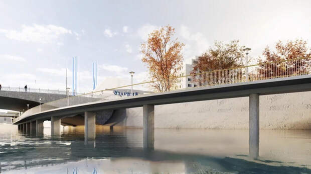 Собянин: стартовало возведение пешеходного моста на Болотной набережной