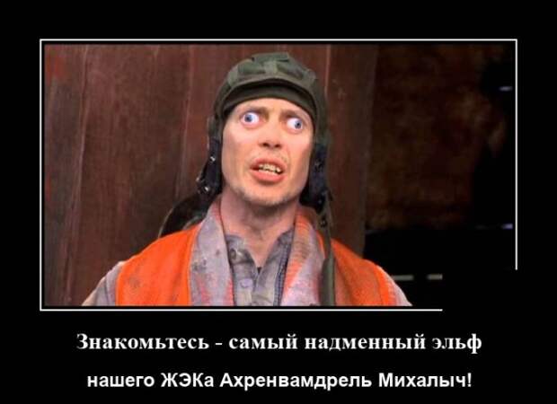 Демотиватор про эльфа из ЖЭКа