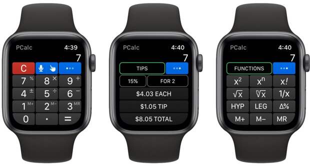 Pcalc Apple Watch app