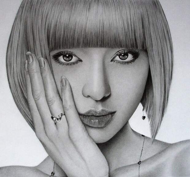 Графитовые портреты Кена Ли карандаш, рисунок