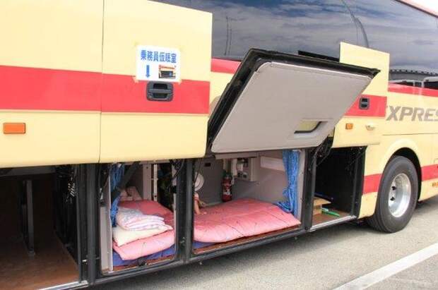Где спят водители автобусов дальнего следования автобус, водитель
