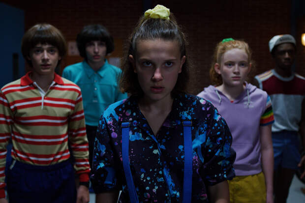 Millie Bobby Brown, Noah Schnapp, Finn Wolfhard, Sadie Sink, Caleb Mclaughlin, Stranger Things | Photo Credits: Netflix, Courtesy of Netflix