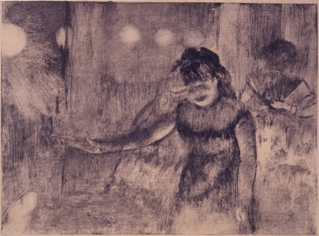 Кафе. Певица, монотипия в тёмном поле на бумаге, Эдгар Дега, 1877-78 гг. \ Фото: bigthink.com.