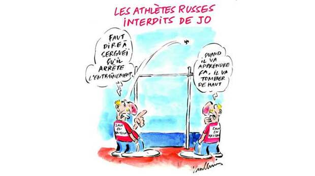 Charlie Hebdo жестоко посмеялся над российскими спортсменами, отстраненными от Олимпиады в Рио