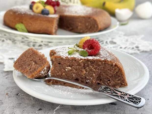 Банановый кекс на сковороде