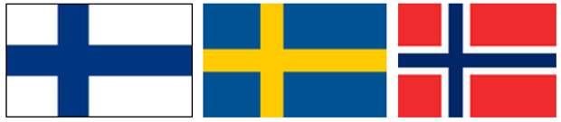 флаги Финляндии Швции Норвегии