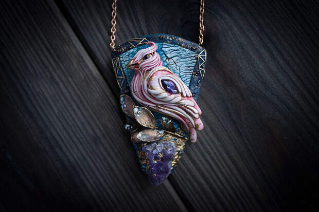 Magical Jewelry And  Creatures From Polymer Clay And Minerals