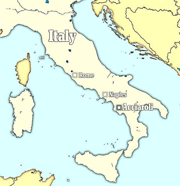 А здесь вы можете видеть, где располагается Аччароли на карте Италии долгожители, жизнь, италия, удивительное рядом