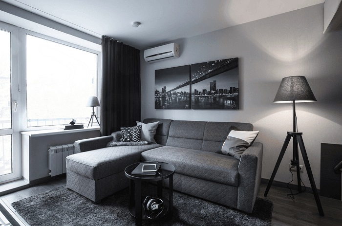 Монохромный интерьер получается мрачным. / Фото: design-homes.ru Монохромный интерьер получается мрачным. / Фото: design-homes.ru