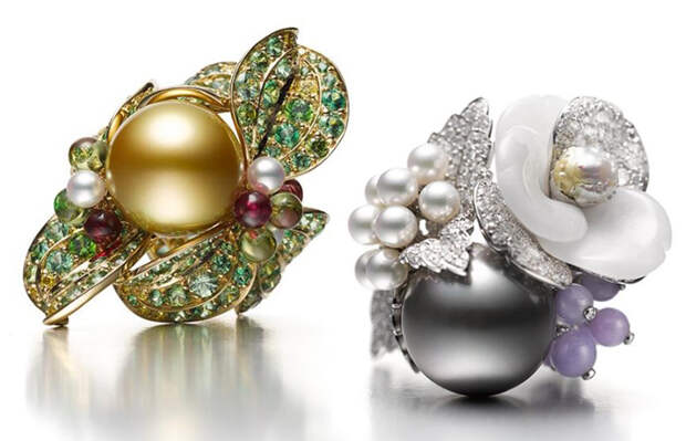 Кольца с жемчужинами Mikimoto. Кольца с жемчужинами Mikimoto.