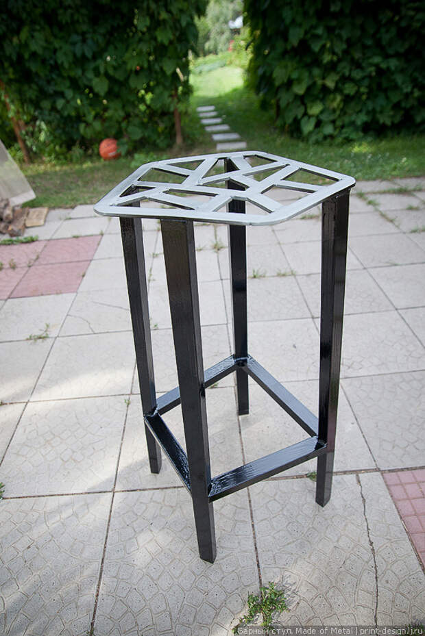 барный стул металлический железный своими руками табурет предмет интерьера дизайнерский
