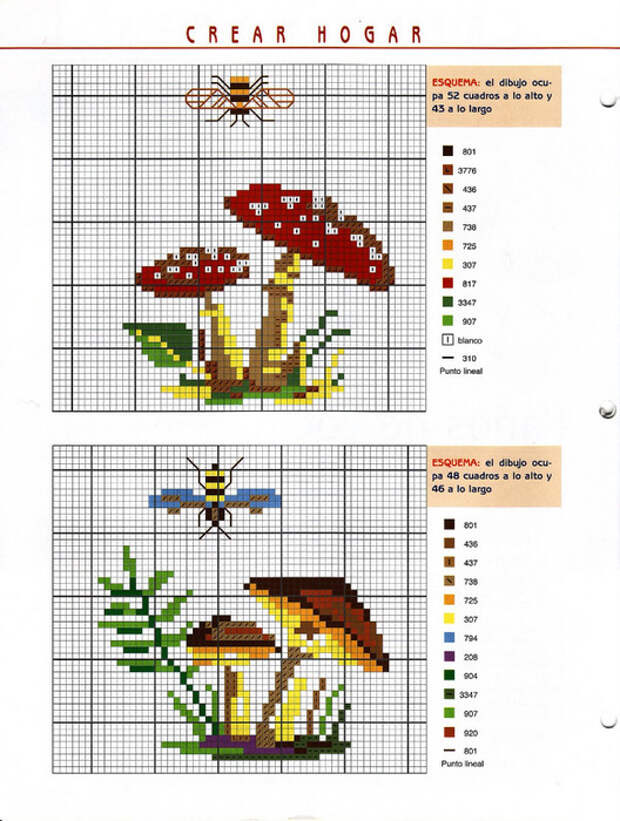 Схема грибы крестиком