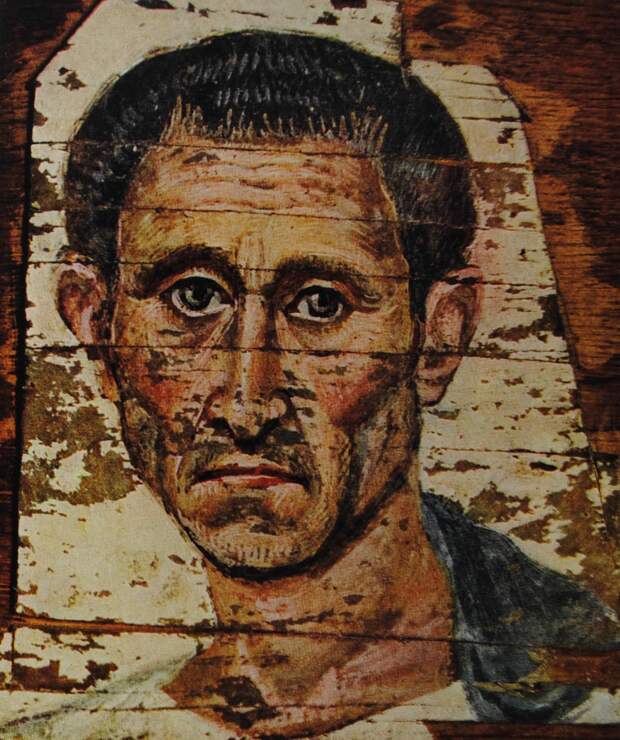 Портрет пожилого мужчины из Фаюма. Вторая половина I в. - начало II в. н.э. Энкаустика.