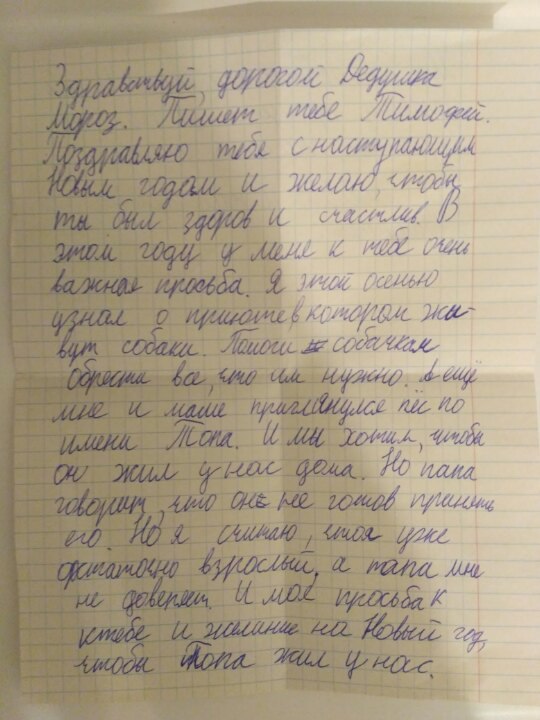ребенок хотел собаку письмо Деду Морозу