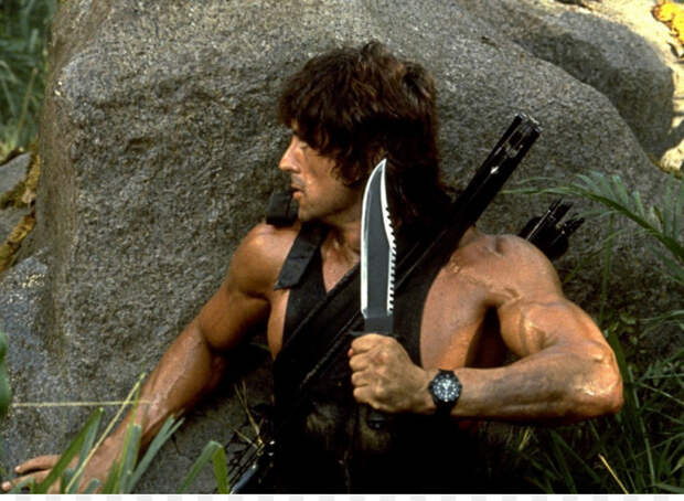 Нож Джона Рембо, героя боевиков 1980-х и 1990-х годов. | Фото: ru.kisspng.com.
