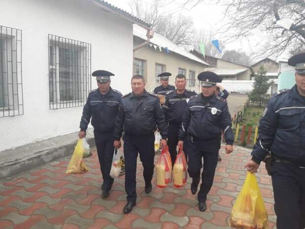 Киргизские гаишники принесли в жертву барана, чтобы сократить количество аварий на дорогах авария, авто, дорога, жертвоприношение, киргизия, транспорт
