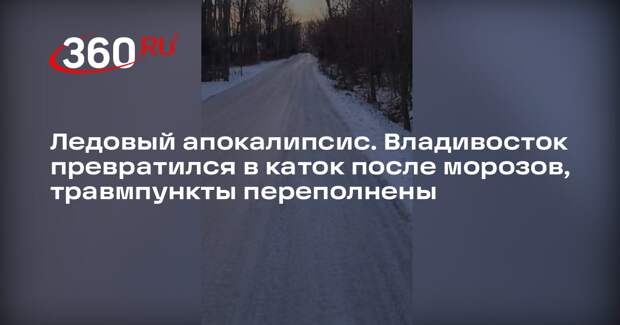 Владивосток покрылся льдом после ночных морозов, травмпункты города переполнены