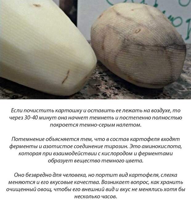 Простой трюк, чтобы не дать чищенной картошке почернеть