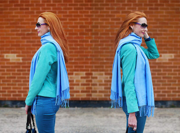Baby blue, mint and teal