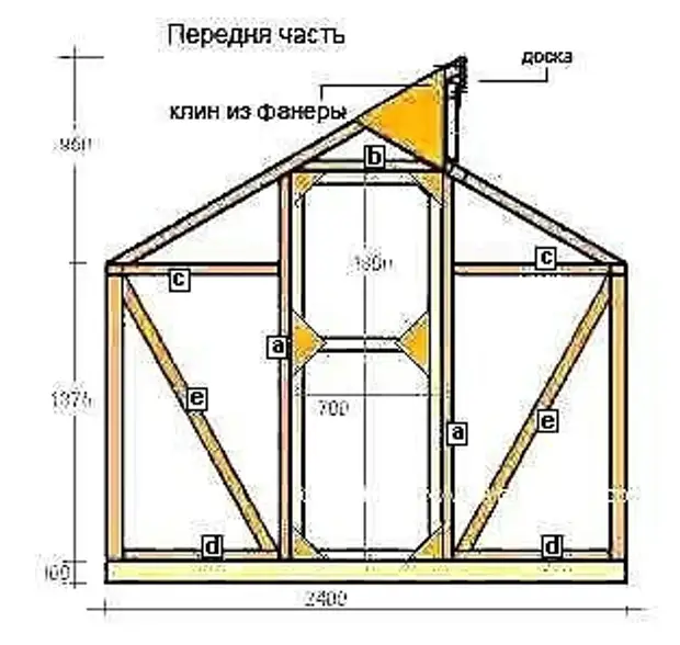 Чертеж теплицы по митлайдеру с размерами