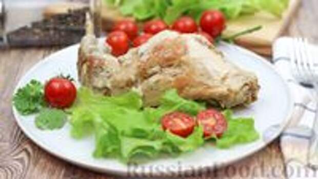 Фото к рецепту: Кролик, тушенный в сливках