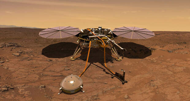 an illustration of the Mars lander InSight