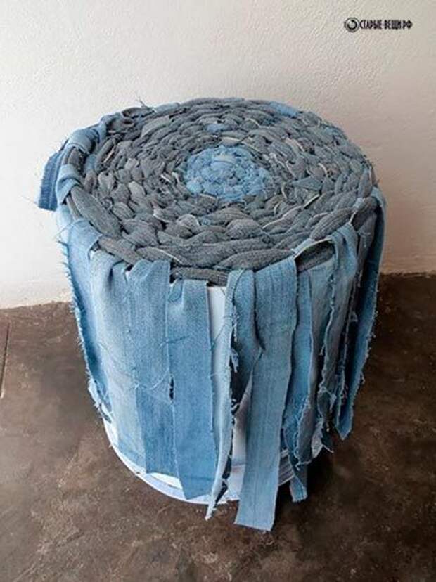 Корзинка из старых джинсов