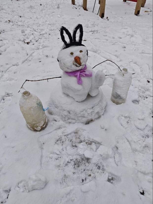 Снеговик в Киевском районе Донецка