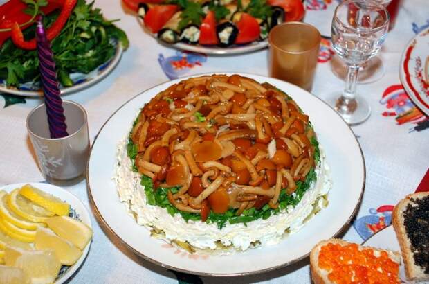 Салат грибная поляна, рецепт