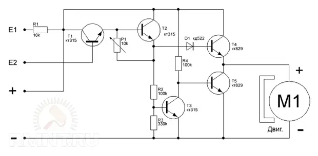 Схема управления электродвигателем