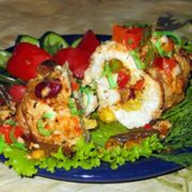 Куриные рулетики с овощами