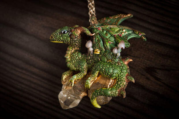 Magical Jewelry And  Creatures From Polymer Clay And Minerals