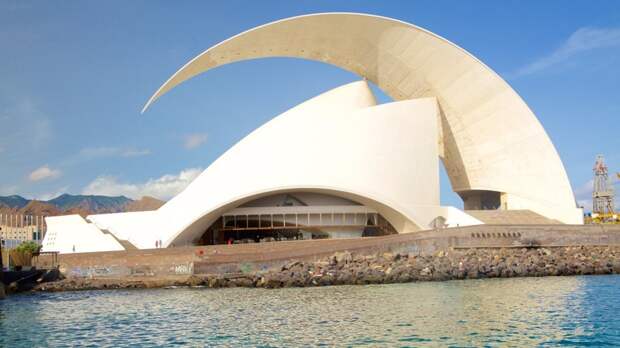Космическое здание Концертного холла Тенерифе архитектура, интересное, испания