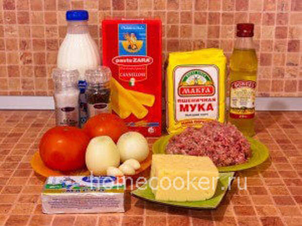Ingredienty dlya kannelloni s farshem 300x225 Каннеллони с фаршем