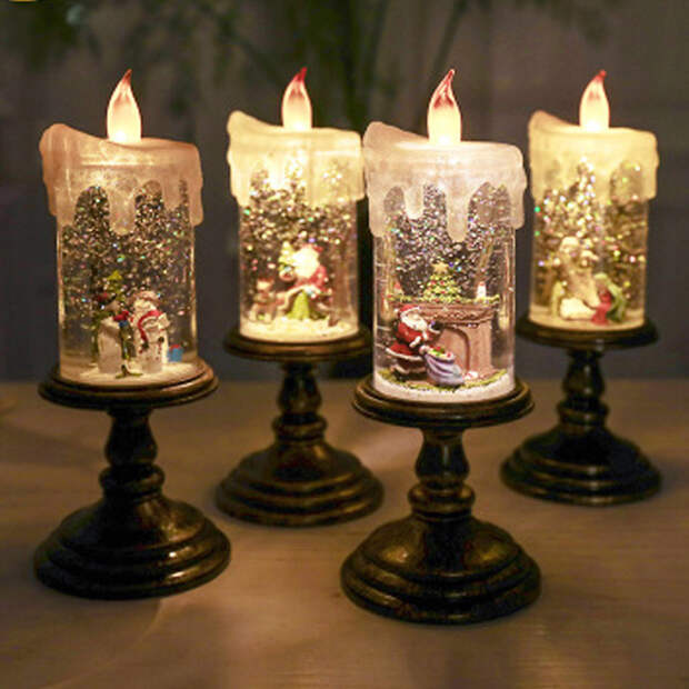 Варианты новогоднего декора со свечами