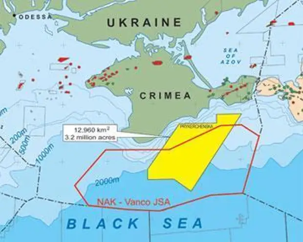 Месторождения газа в черном море карта