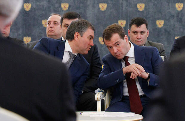 Вячеслав Володин и Дмитрий Медведев. Фото: Михаил Климентьев/ТАСС