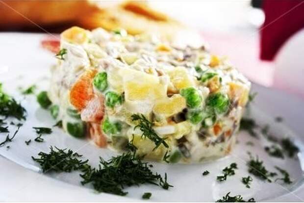 Салат "оливье" с куриным филе