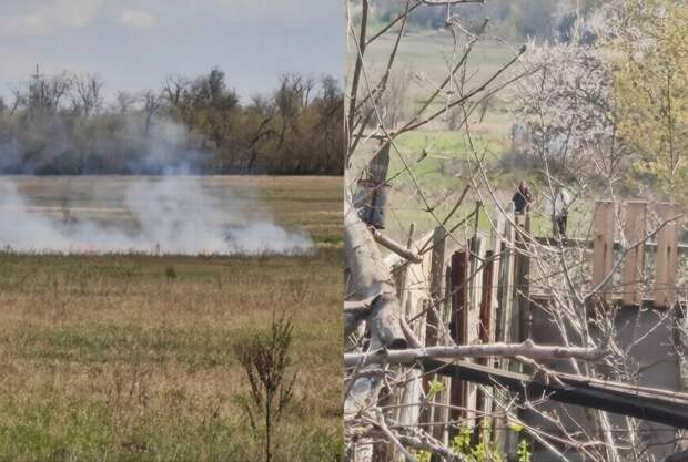 Очевидцы сообщают, что две девушки подожгли балку в Будённовском районе